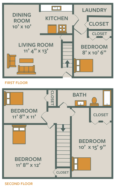 CROSSINGS AT REMINGTON  |  4 BEDROOM 1 BATH  |  TH floor plan